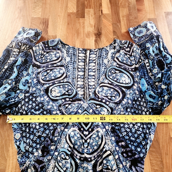 Free People Wild and Free Long Sleeve Blue  Top Size Large - Picture 5 of 8